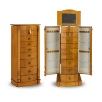Hives and Honey Florence Standing Brown Wood Jewelry Armoire - Walnut