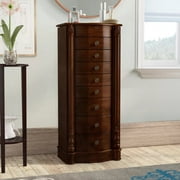 Hives and Honey Florence Standing Brown Wood Jewelry Armoire - Walnut
