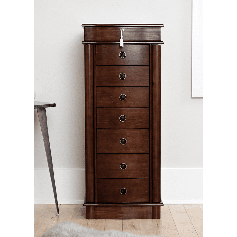 Hives and Honey Jenny Freestanding Wood Brown Jewelry Armoire