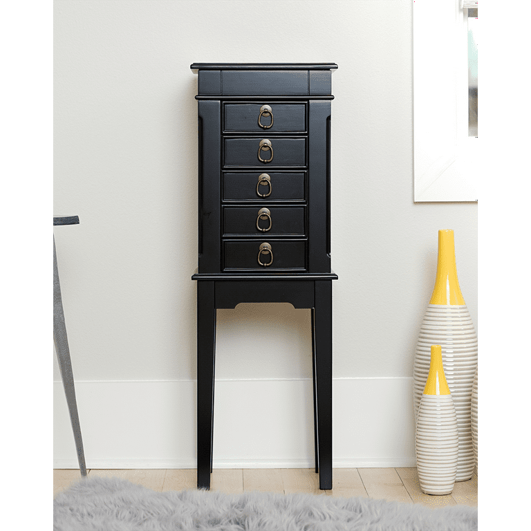Hives and Honey Kami Black Wood Jewelry Armoire Walmart