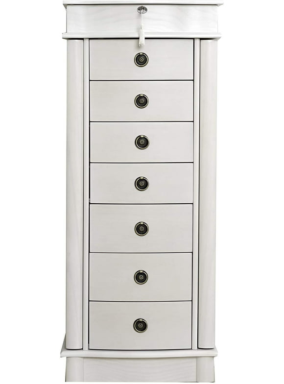 Hives and Honey Nora Standing Jewelry Armoire Jewelry Chest- White