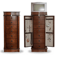 thumbnail image 1 of Hives and Honey Nora Traditional Jewelry Armoire with Locking Compartment and Ample Storage, Walnut, 1 of 12