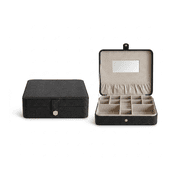 Hives and Honey Opal Large Women Jewelry Organizer Travel Case with Mirror in Black