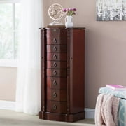 Hives and Honey Robyn Brown Wood Jewelry Armoire  40" H with Lock and Key - Cherry Finish