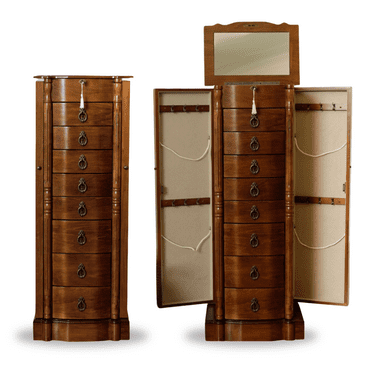 Hives and Honey Robyn Free Standing Jewelry Armoire - Rich Walnut