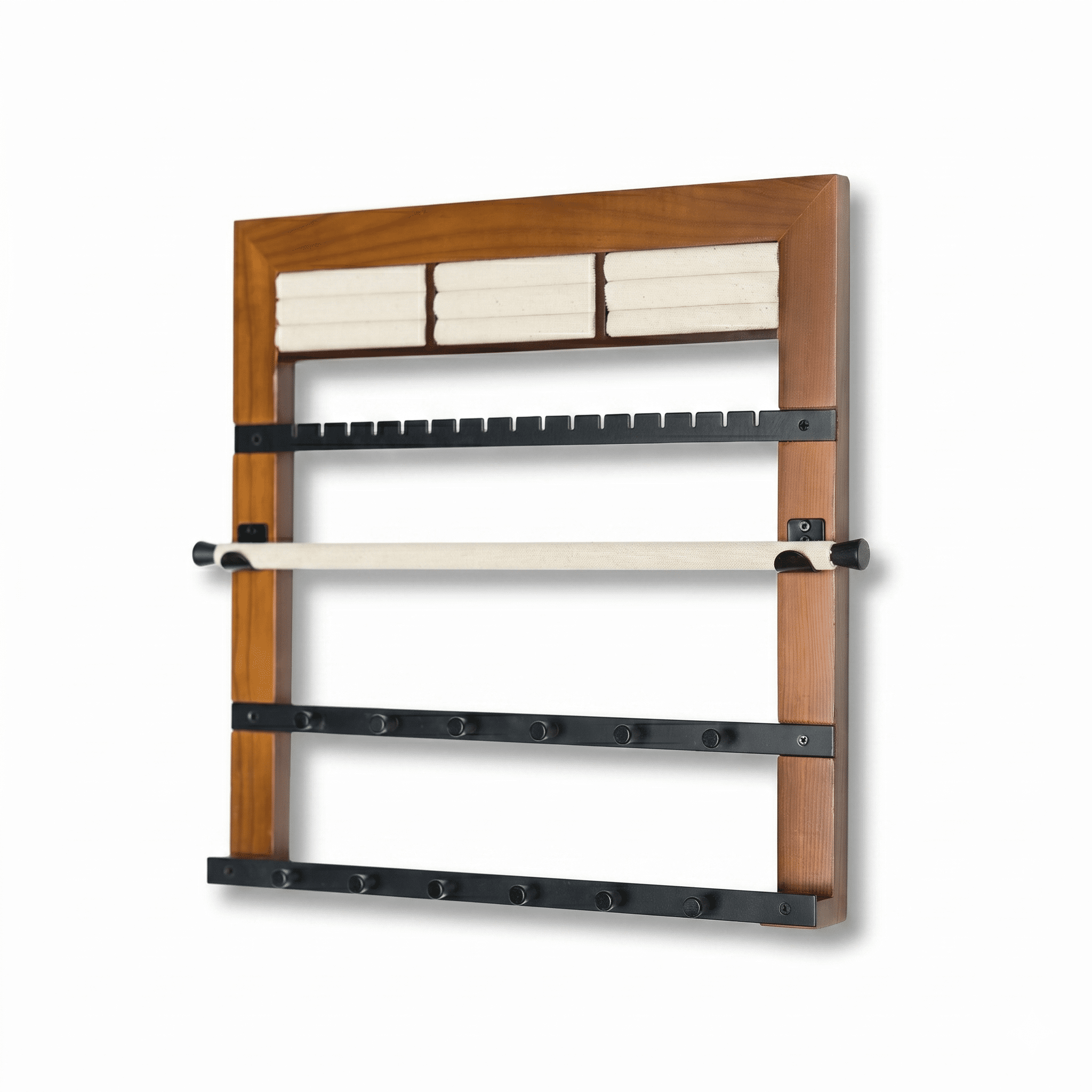 Hives and Honey Wall Hanging Walnut Wood Jewelry Storage Rack