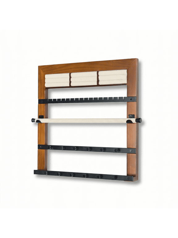Wall Hanging Walnut Wood Jewelry Storage Rack