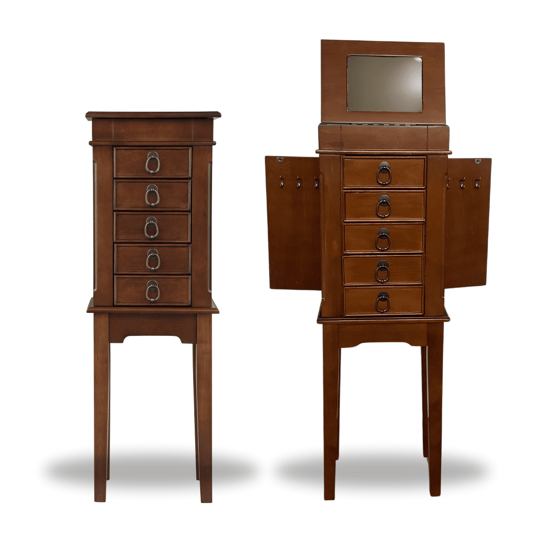 Hives and Honey Women's Kami Walnut Jewelry Armoire for Organizing