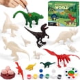 thumbnail image 1 of Hiveseen Kids Crafts and Arts Set, 3D Dinosaurs Toys Painting Kit Paint Your Own Dinosaur Figurines Set, DIY Gift for Kids Boys Girls Age 4 5 6 7 8 Years Old, 1 of 1