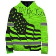 thumbnail image 1 of Hivis Custom High Visibility Hoodie US Flag Collection Safety Workwear for Workers, Runners, Truckers, Patriotic, 1 of 4