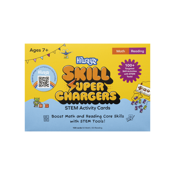 Hiwayzz® Skill Super Chargers STEM Activity Cards, 50 Math and 50 Reading, Ages 7+, 100 Count, 7 in. x 5 in.