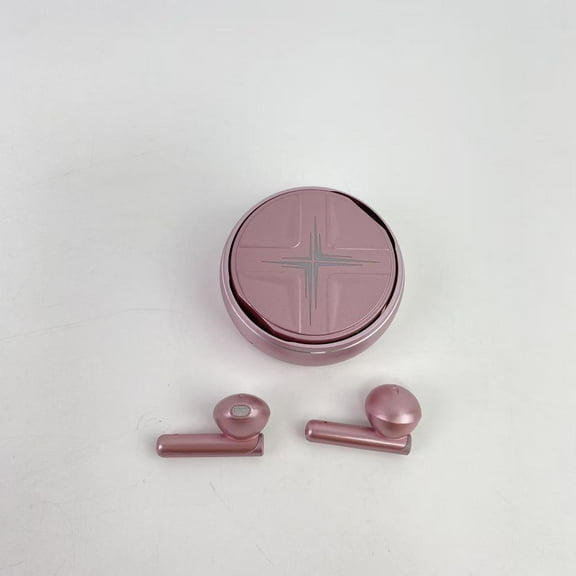 Hiwuliyz Earphones,Pink True Wireless Earbuds Bluetooth 5.3 with Microphone for Working Out Noise Canceling Blue Tooth Ear Buds Deep Bass Wireless Earphones with Charging Case in Ear Headphone