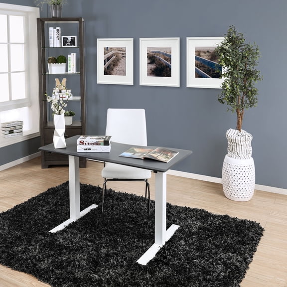 Hix Metal Adjustable Height Desk, Small, Gray
