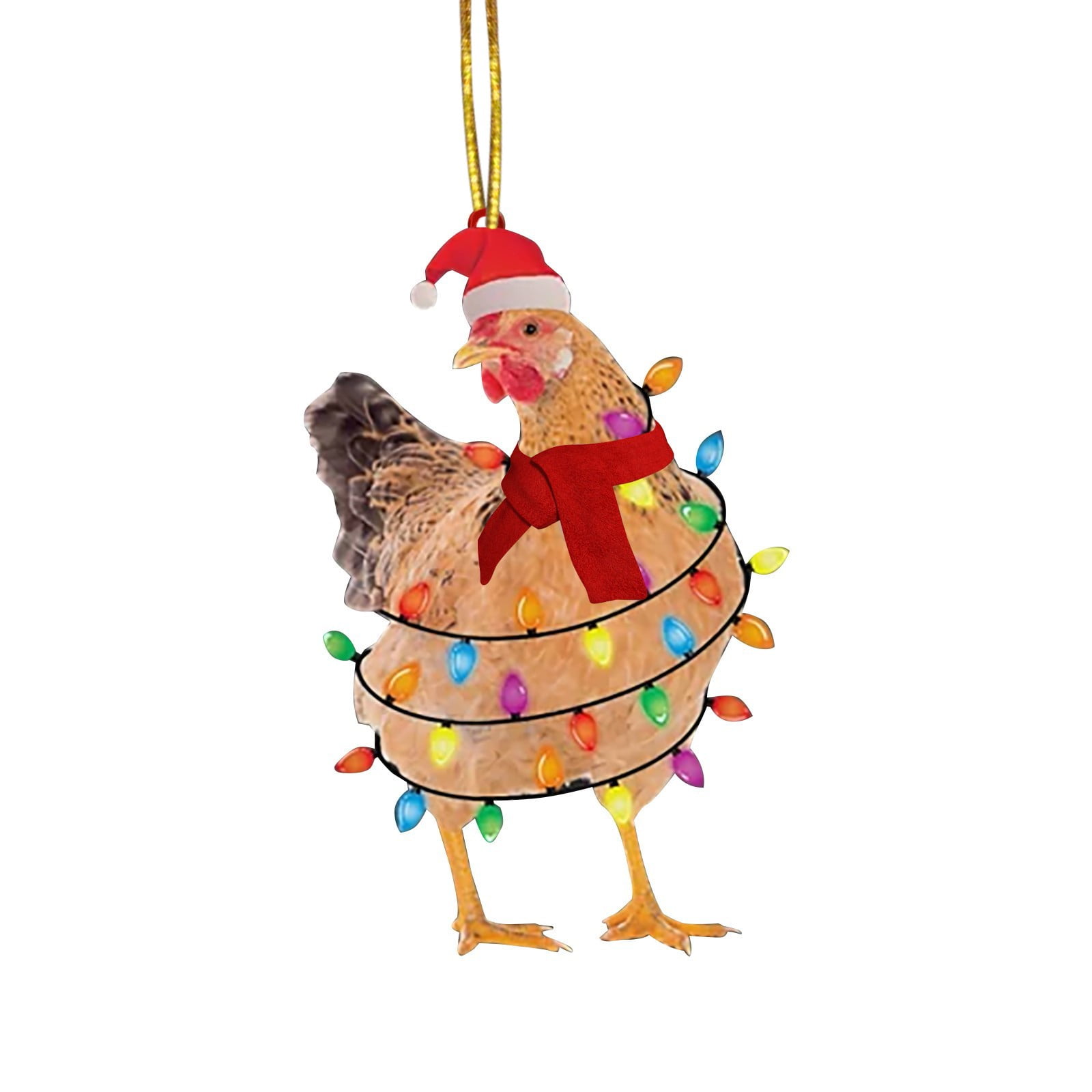 Hixanqinu Scarf Chicken Ornaments Christmas Decoration Christmas