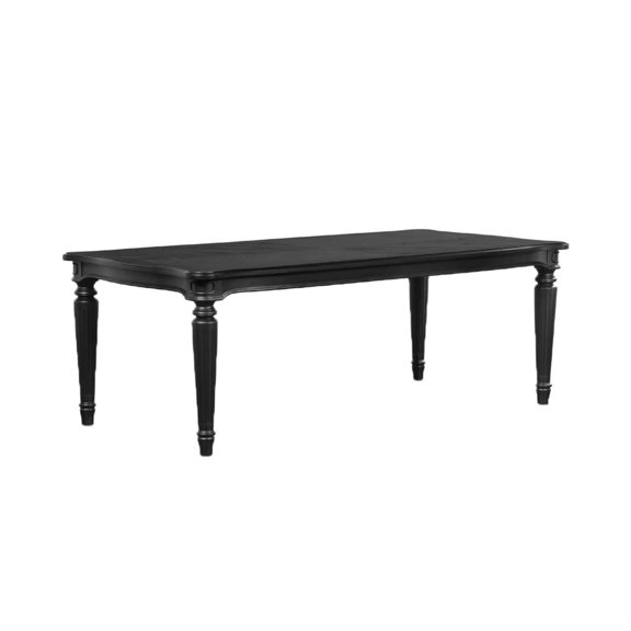 Hixe Dining Table-Black Wood-Turned Legs-Rectangular 84 Inch Top