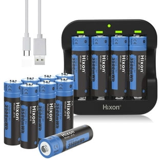 Hixon AA and AAA Battery,1.5V Rechargeable Lithium Batteries Combo,4-Pack  3500mWh AA Cells and 4-Pack 1100mWh AAA Cell Batteries,1500 Cycles