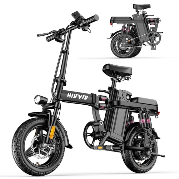 HiyViy 14" Folding Electric Bike for Adults Teens,700W Peak Motor 48V/10AH Battery, Commuter City Ebike, UL2849