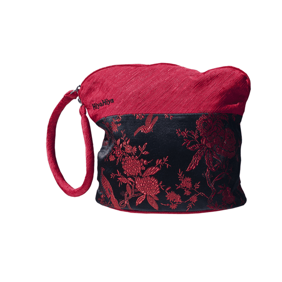 HiyaHiya Small Project Bag for Knit and Crochet - Red and Black Floral