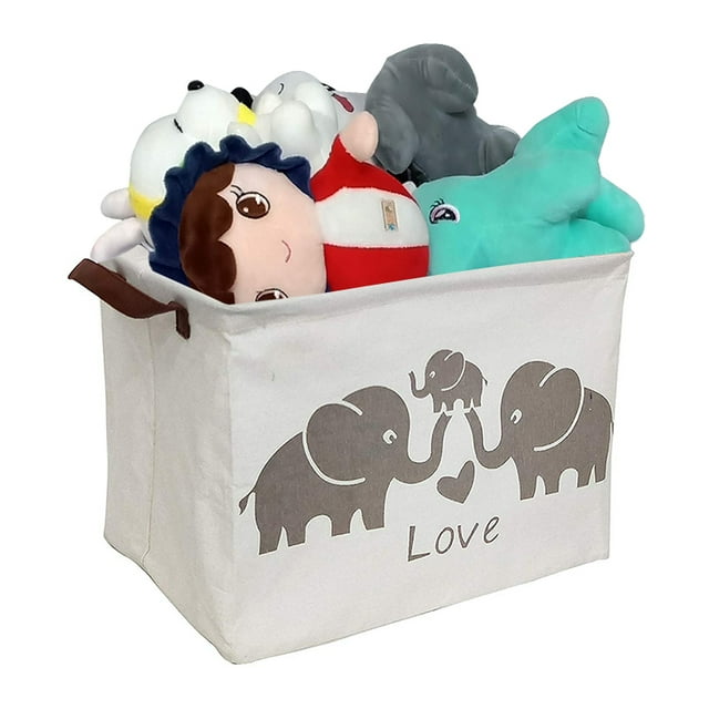 Hiyagon Canvas Laundry Basket with Handles, Baby Laundry Basket for Nursery Girl and Boy, Kids