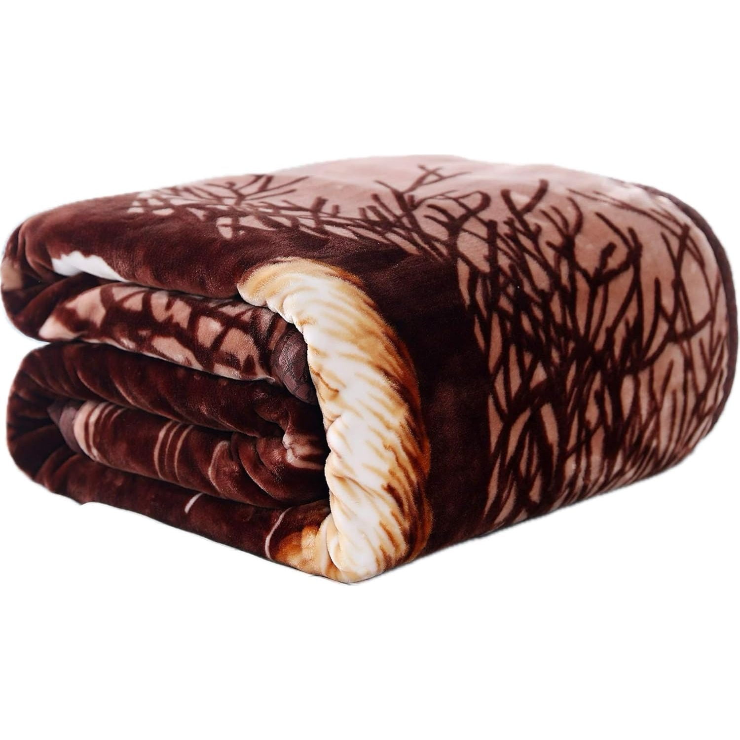 White Tiger Faux Fur Queen Size Blanket - 5.3 Lb Heavy Weighted Throw (75" X 90")