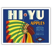 Hiyu Brand Apples - Wenatchee Washington - Northern Fruit Company - Vintage Fruit Crate Label c.1930s - Master Art Print (Unframed) 9in x 12in