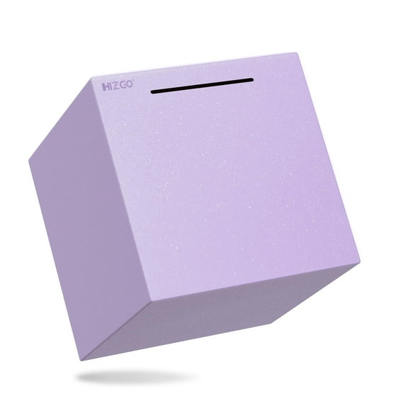Hizgo Purple Stainless Steel Piggy Bank for Adult, Must Break to Open Money Saving Box (Purple 7.9 Inch)