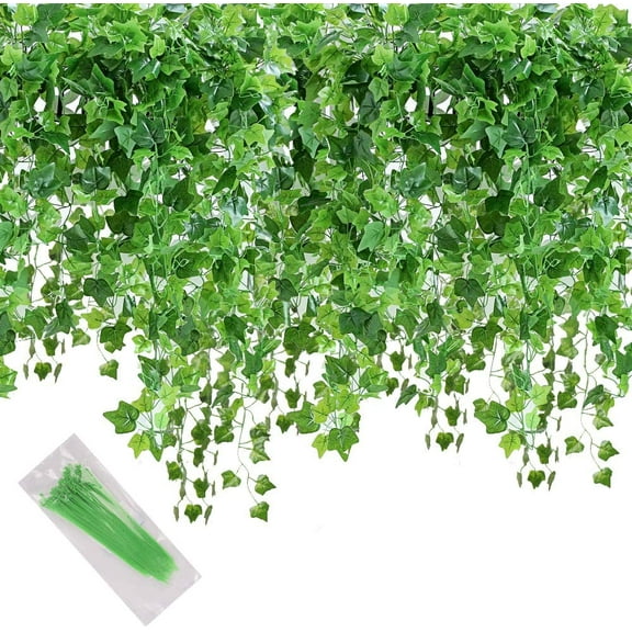 Hiziwimi 12Pack 84ft Artificial Ivy Garland Lifelike Fake Vines and Ivy Leaves for Indoor and Outdoor Decor, Ideal for Bedrooms, Parties, Weddings, and Wall Decoration