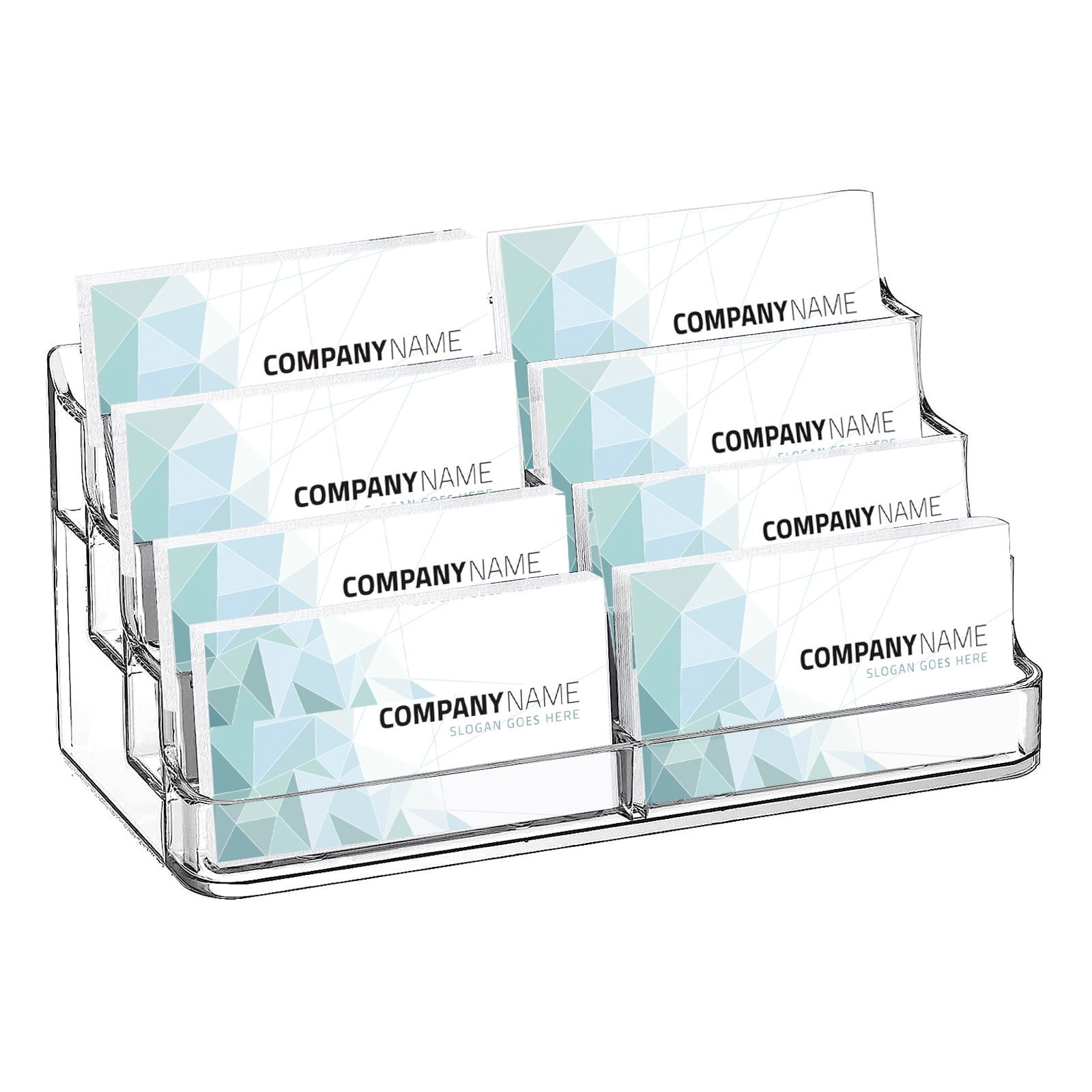 Hiziwimi 2PCS Acrylic Business Card Holder for Desk , 8 Pocket Multiple