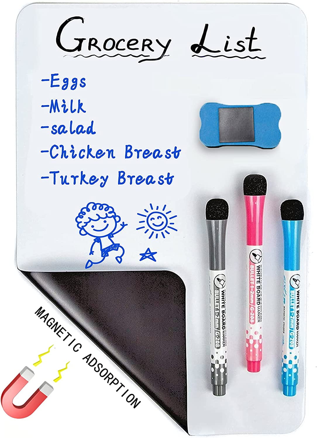 Hiziwimi 4Pack Whiteboard Dry Erase Board with Pen and Eraser