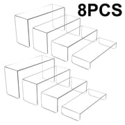 Hiziwimi 8 PCS Acrylic Risers for Display, 4-Tier Clear Display Stand Risers, Cupcakes, Pop Figures, Cosmetics, Collectibles Display