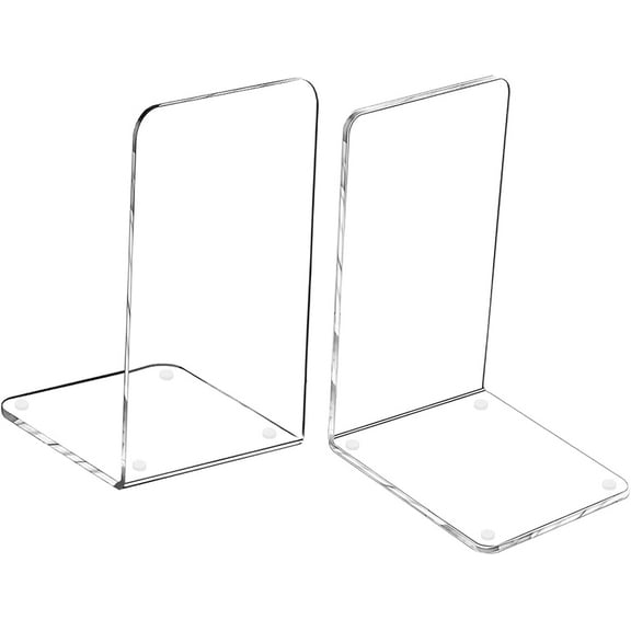 Hiziwimi  2 Pieces Book Ends, Bookend, Books Ends for Shelves, Books Ends for Heavy Books, Clear Bookends, Acrylic Bookends for Library, Desktop Organizer and Book Shelves ,for 16 Years Old and Above