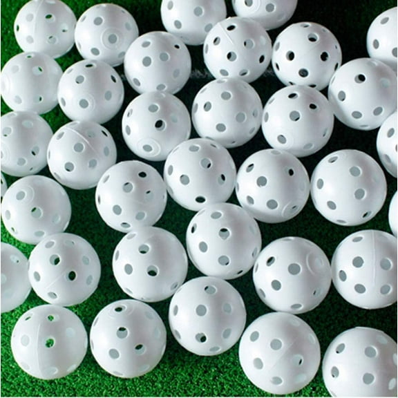 Hiziwimi Durable Practice Golf Balls with Tees, Plastic White Flute Design, 103 lb, 100 Count