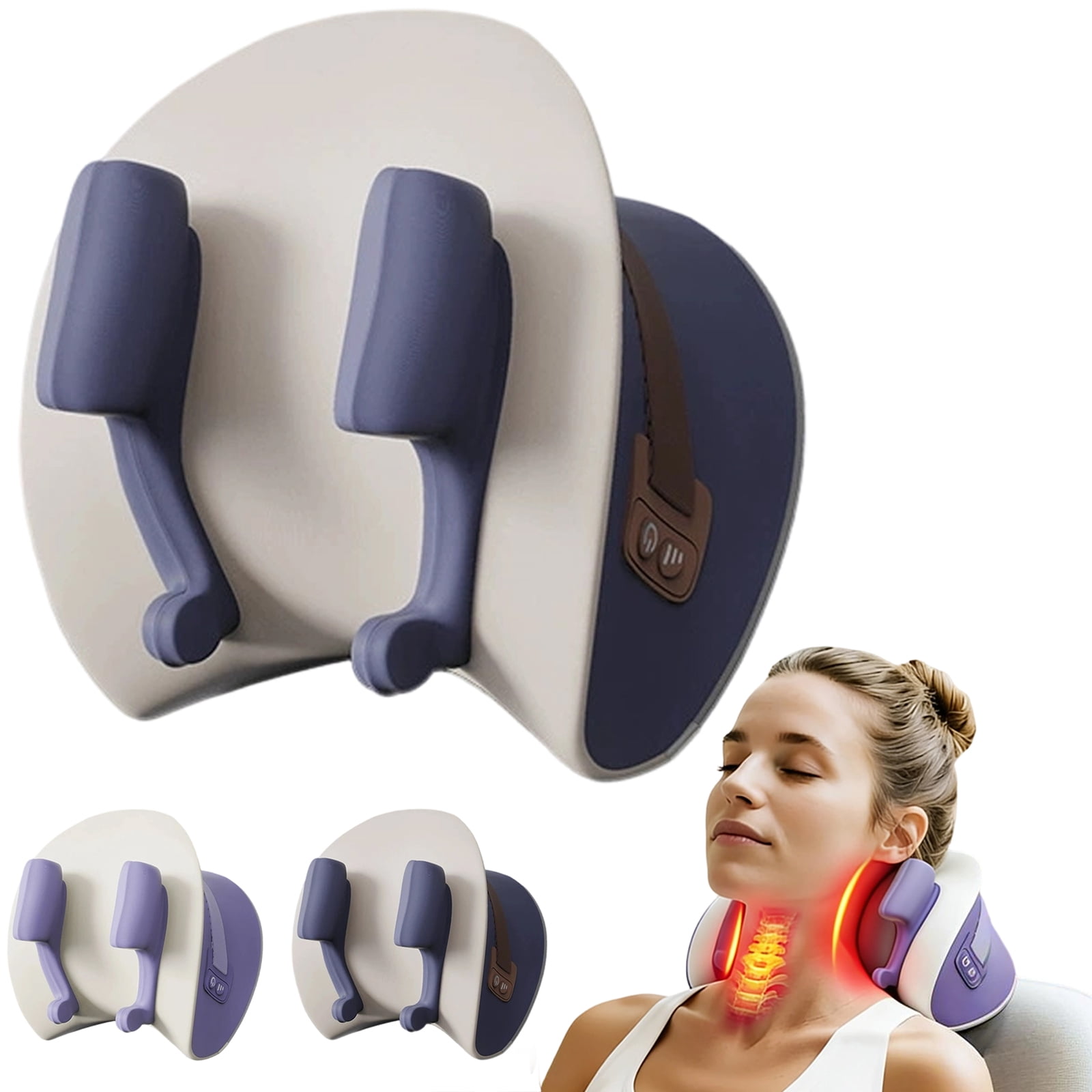 Hizoo - Neck & Shoulder Massager - Neck Massager Pillow With Heat For Pain Relief Deep Tissue,Portable Neck Traction Device,Massage Pillow, For Full Body Muscle Pain Relief