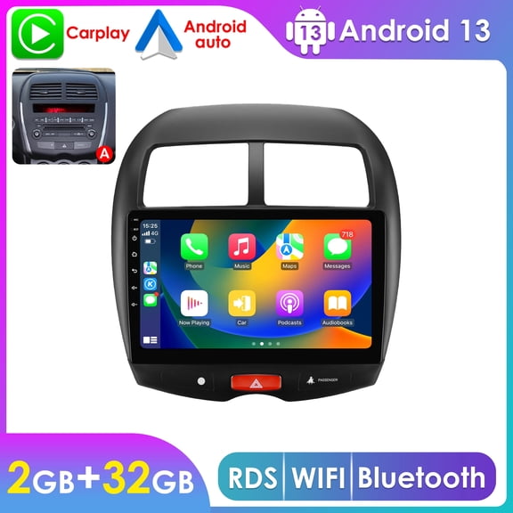 Hizpo 10.1" Touch Screen Android 13 Car Stereo Radio For Mitsubishi Outlander Sport 2011-2017/ ASX 2013-2015/ RVR 2011-2017 Bluetooth Apple CarPlay WiFi AUX 2+32GB Head Unit GPS Navigation Player