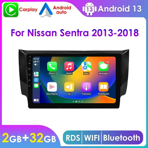 Hizpo 32GB Android 13 Bluetooth Apple CarPlay Wifi AUX 10.1" Touch Screen Car Stereo Radio Head Unit Multimedia GPS Navigation Player For Nissan Sentra 2012 2013 2014 2015 2016 2017 2018