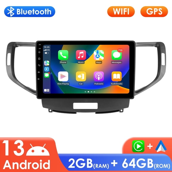 Hizpo 64GB Android 13 Bluetooth Apple CarPlay Wifi AUX 9" Touch Screen Car Stereo Radio Head Unit Multimedia GPS Navigation Player For Acura TSX 2009 2010 2011 2012 2013 2014
