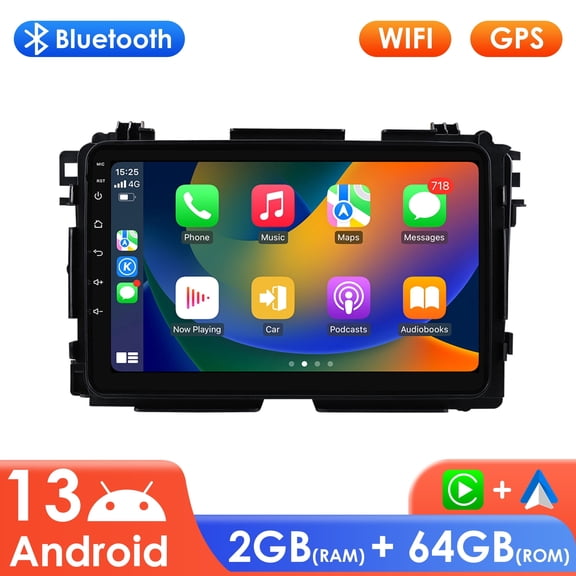 Hizpo Android 13 Apple CarPlay Car Stereo Radio For Honda Vezel HR-V 2013-2022 Bluetooth 64GB WiFi AUX 9" Touch Screen Head Unit Multimedia GPS Navigation In Dash