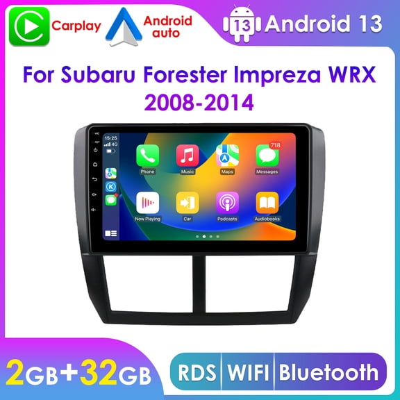 Hizpo Android 13 Bluetooth Apple CarPlay 2+32GB WiFi AUX Car Stereo Radio Head Unit Multimedia GPS Navigation Player In Dash For Subaru Forester Impreza WRX 2008 2009 2010 2011 2012