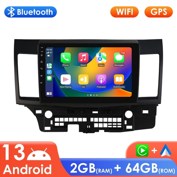 Hizpo Apple CarPlay Android 13 Bluetooth 64GB WiFi RDS Car Stereo Radio Head Unit Multimedia GPS Navigation Player In Dash For Mitsubishi Lancer 2007 2008 2009 2010 2011 2012