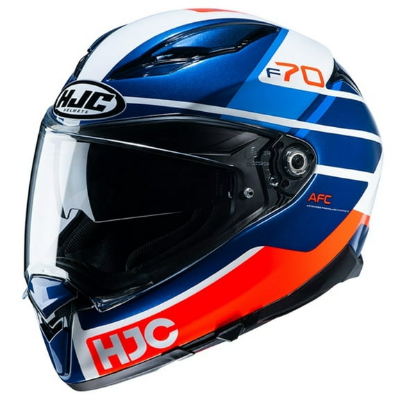 HJC F70 Tino Motorcycle Helmet Blue/Orange XS