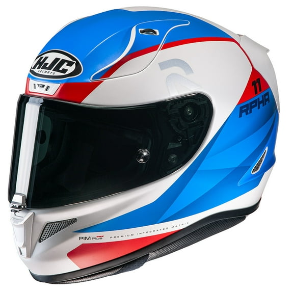 HJC RPHA 11 Pro Texten Motorcycle Helmet Blue/Red XXL