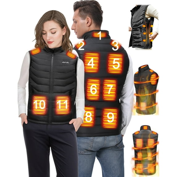Hjdhs Women Electric Charging Heating Vest Rechargeable Warming Heat Vest Unisex (2XL/3XL)