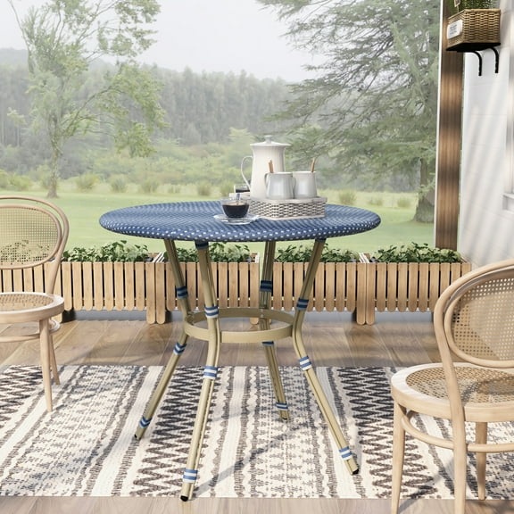 Hjem Aluminum Patio Counter Height Table, Blue