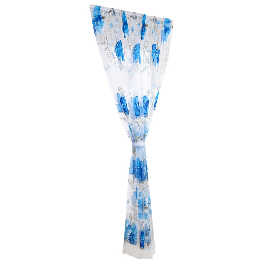 Hjktuzi Curtain 1 Pcs Vines Leaves Tulle Door Window Curtain Drape