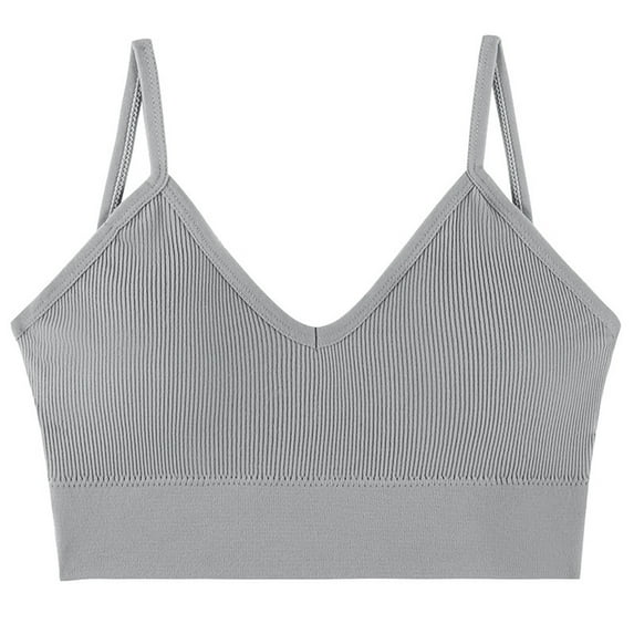 Hjlmsx Bras for Women Ribbed Full Coverage Wireless Everyday Bra Soft Liftup High Stretch Bras Thin Breathable Underwear
