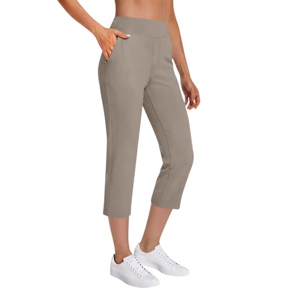 Hjlmsx Capri Pants for Women High Waist Straight Leg Stretch Pants Summer Work Golf Capris with Pockets