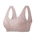 thumbnail image 1 of Hjlmsx Daisy Bras for Older Women,Comfortable Convenient Mesh Breathable Bra,Full Support Wide Back No Underwire Bra Pink XXL, 1 of 8