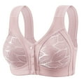 thumbnail image 1 of Hjlmsx Daisy Bras for Older Women Front Closure Wireless Push Up Bras Everyday Wirefree Comfortable Sleep Bras Pink M, 1 of 3
