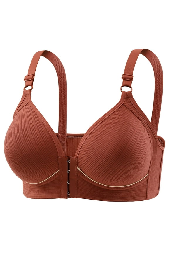 Front Closure Bras for Women Plus Size Wireless Full Coverage No Underwire Push Up Bras Seamless Support Minimizer Bra