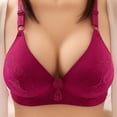 thumbnail image 1 of Hjlmsx Push Up Bras for Women No Underwire Deep V Neck Comfortable Breathable Bra Full Coverage Padded Bralette Smoothing Underwear Z-Red S, 1 of 3